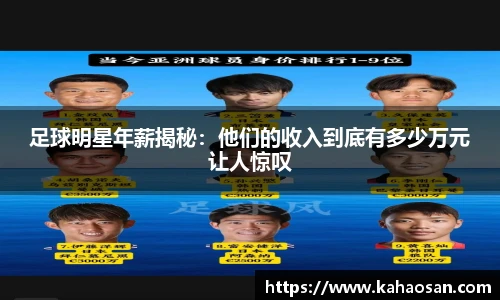 足球明星年薪揭秘：他们的收入到底有多少万元让人惊叹